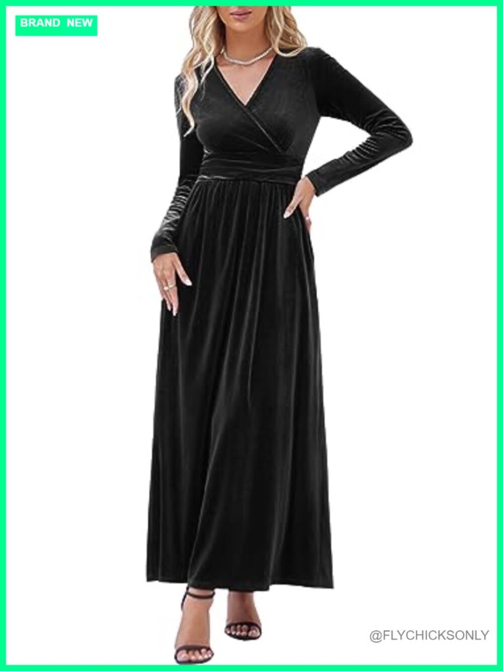 Womens Maxi Wrap Dress Formal Cocktail Party Wedding Guest